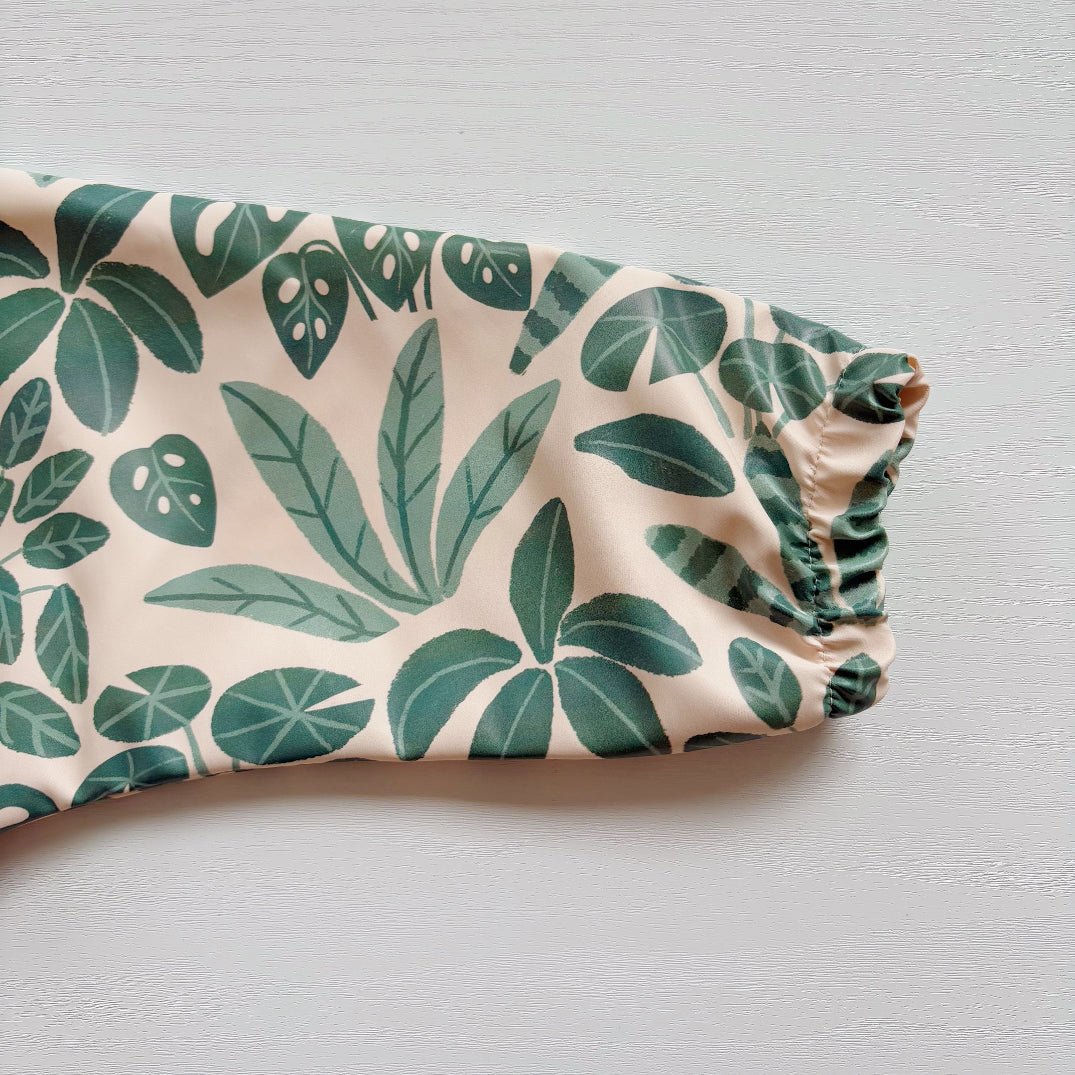 Long Sleeved Baby Bib - Houseplant Haven - Edie And I