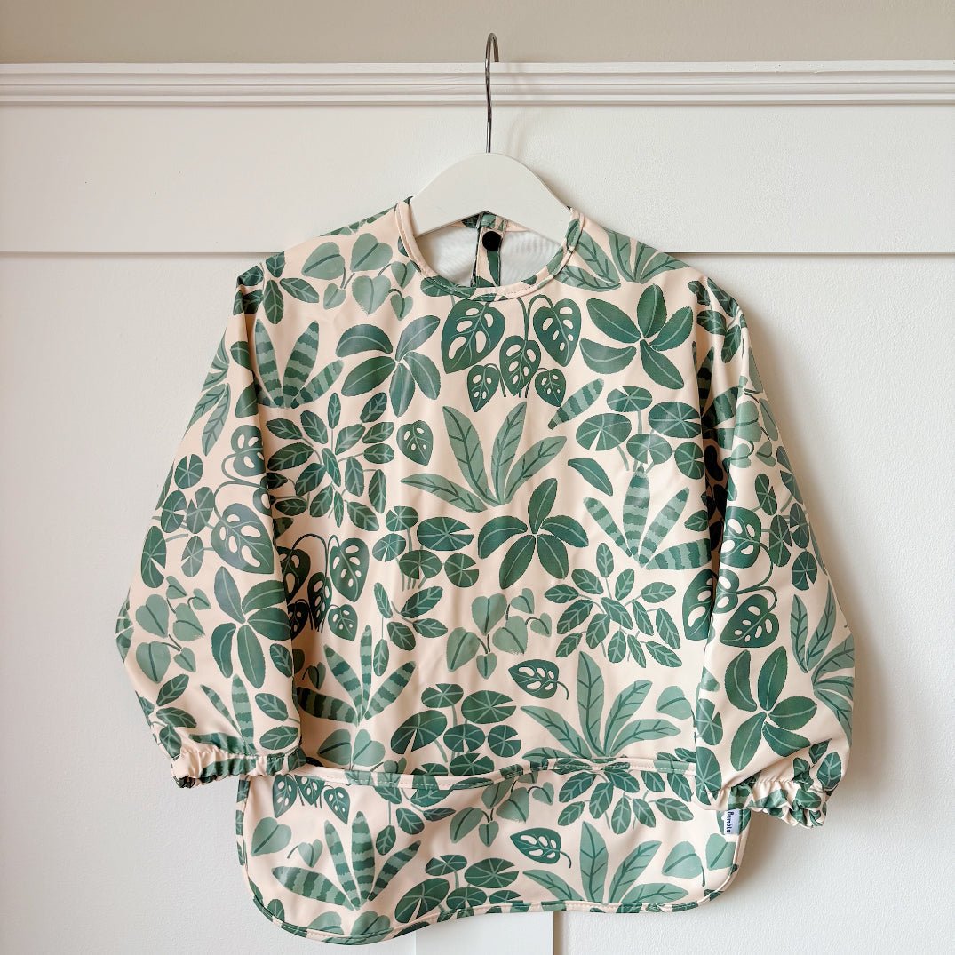 Long Sleeved Baby Bib - Houseplant Haven - Edie And I