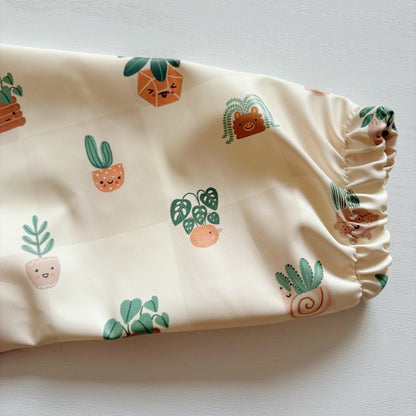 Long Sleeved Baby Bib - Pot Plants - Edie And I
