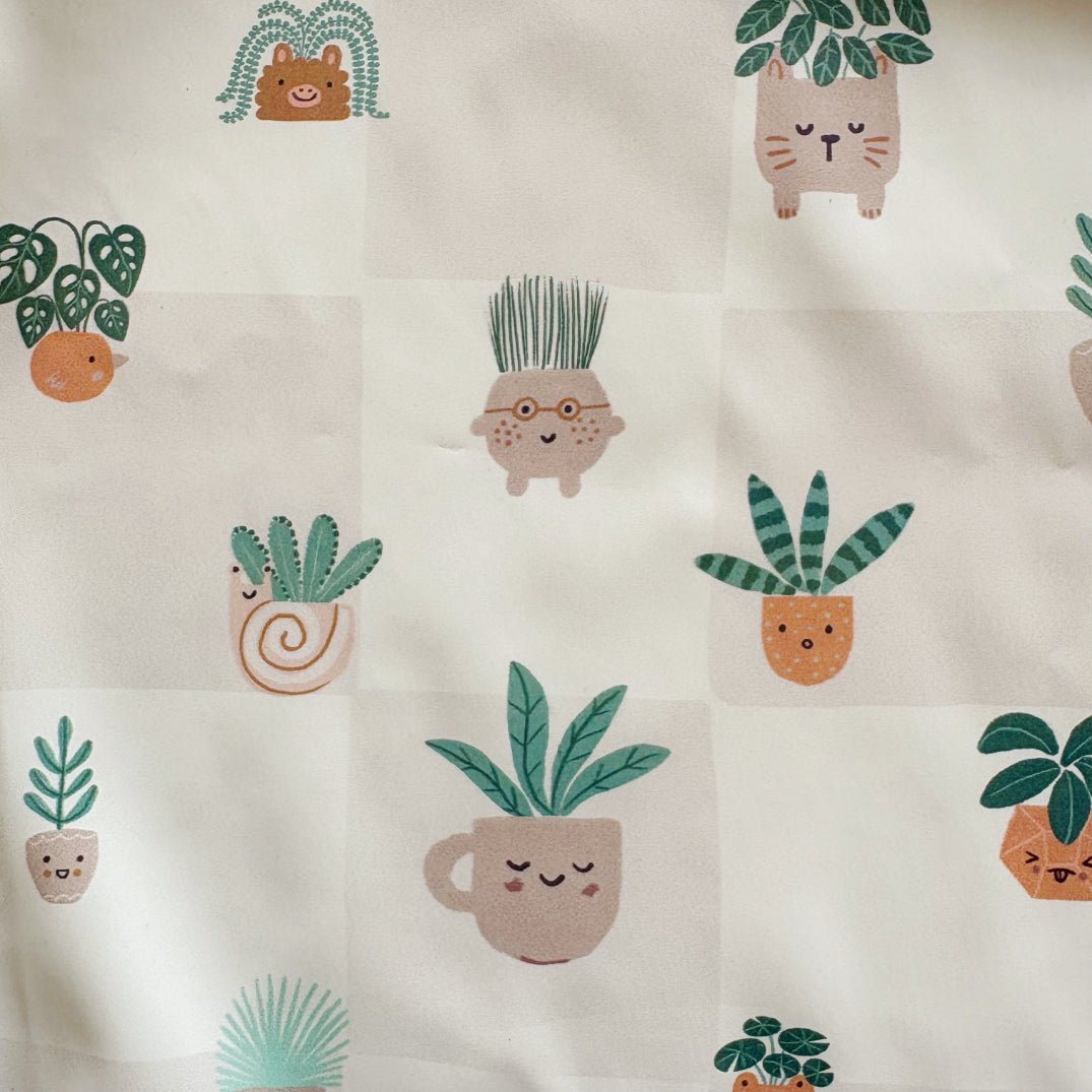 Long Sleeved Baby Bib - Pot Plants - Edie And I