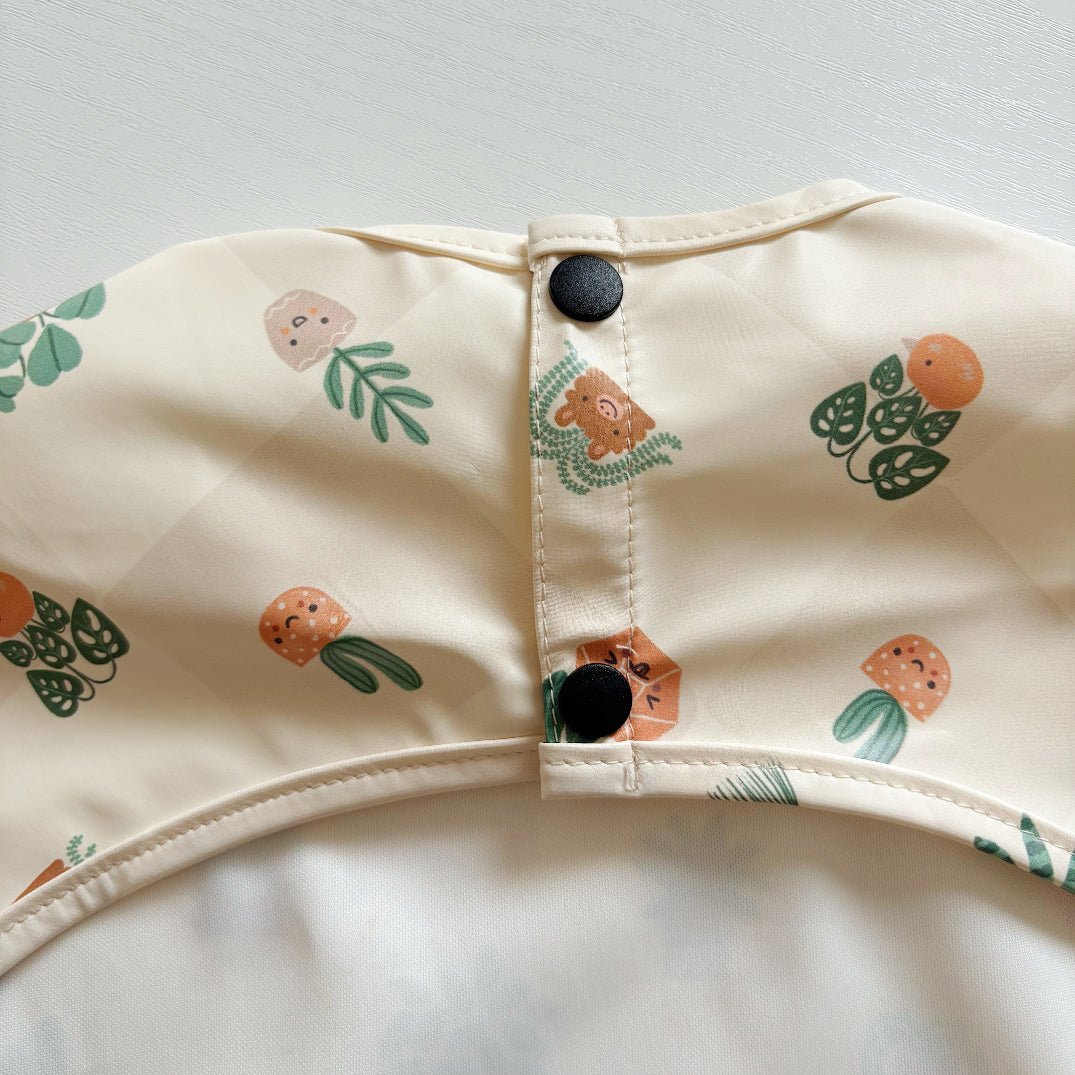 Long Sleeved Baby Bib - Pot Plants - Edie And I