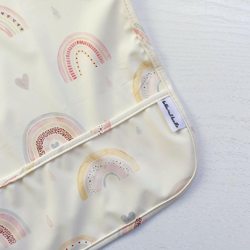 Long Sleeved Baby Bib - Rainbow print - Edie And I
