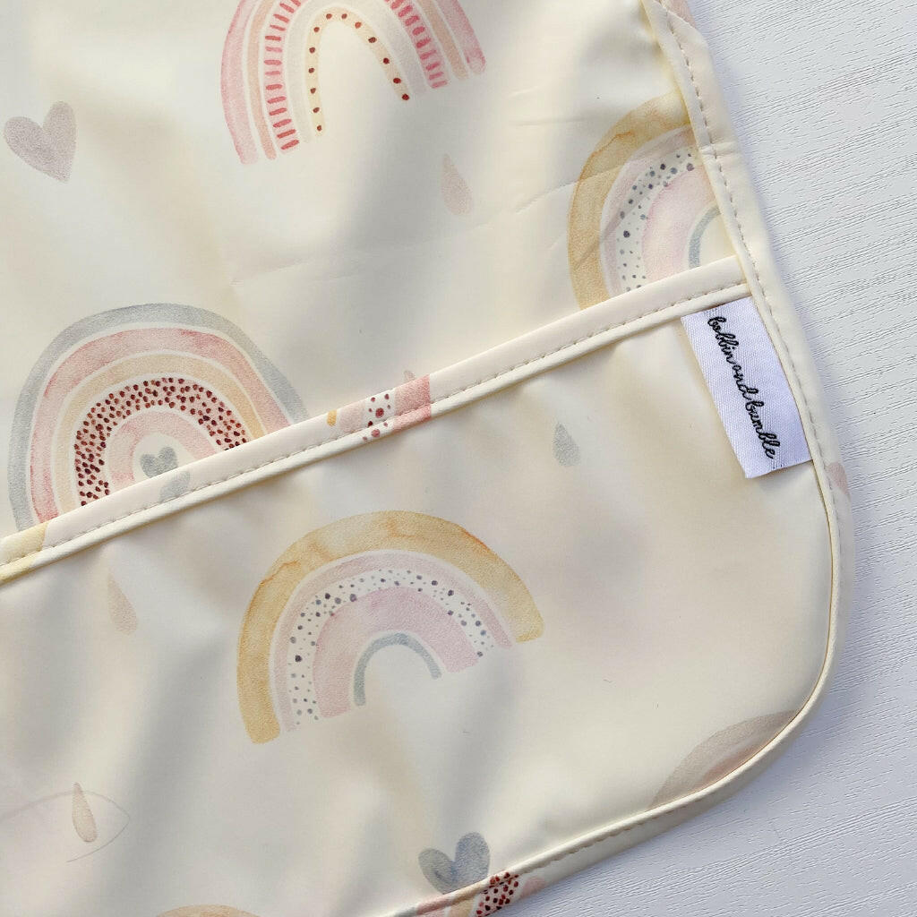 Long Sleeved Baby Bib - Rainbow print - Edie And I