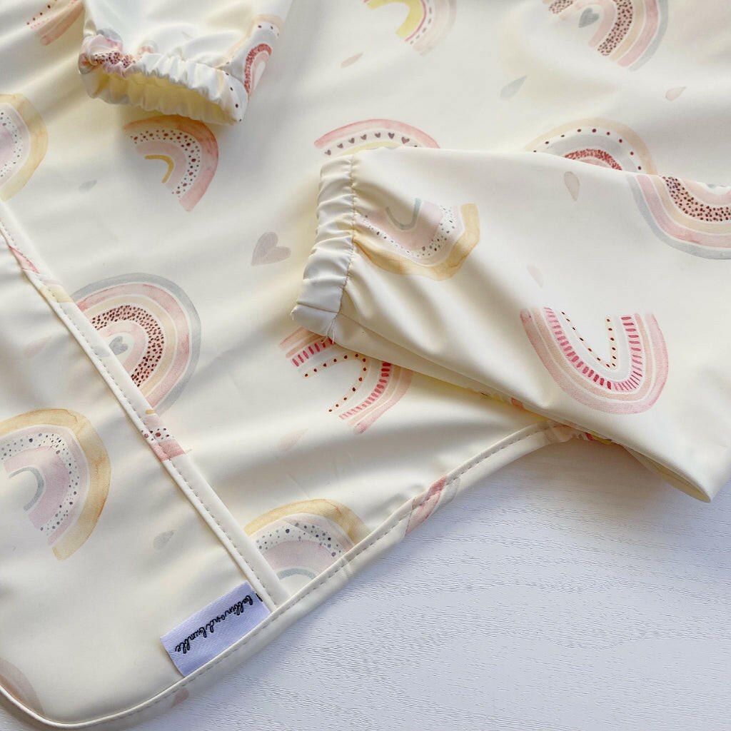 Long Sleeved Baby Bib - Rainbow print - Edie And I