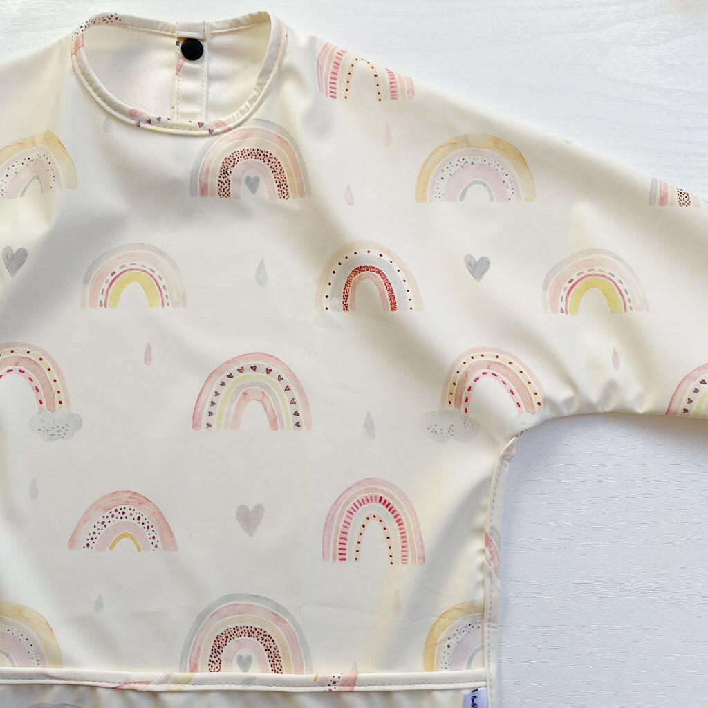 Long Sleeved Baby Bib - Rainbow print - Edie And I