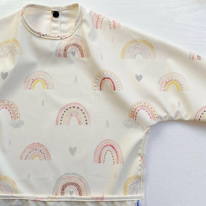 Long Sleeved Baby Bib - Rainbow print - Edie And I