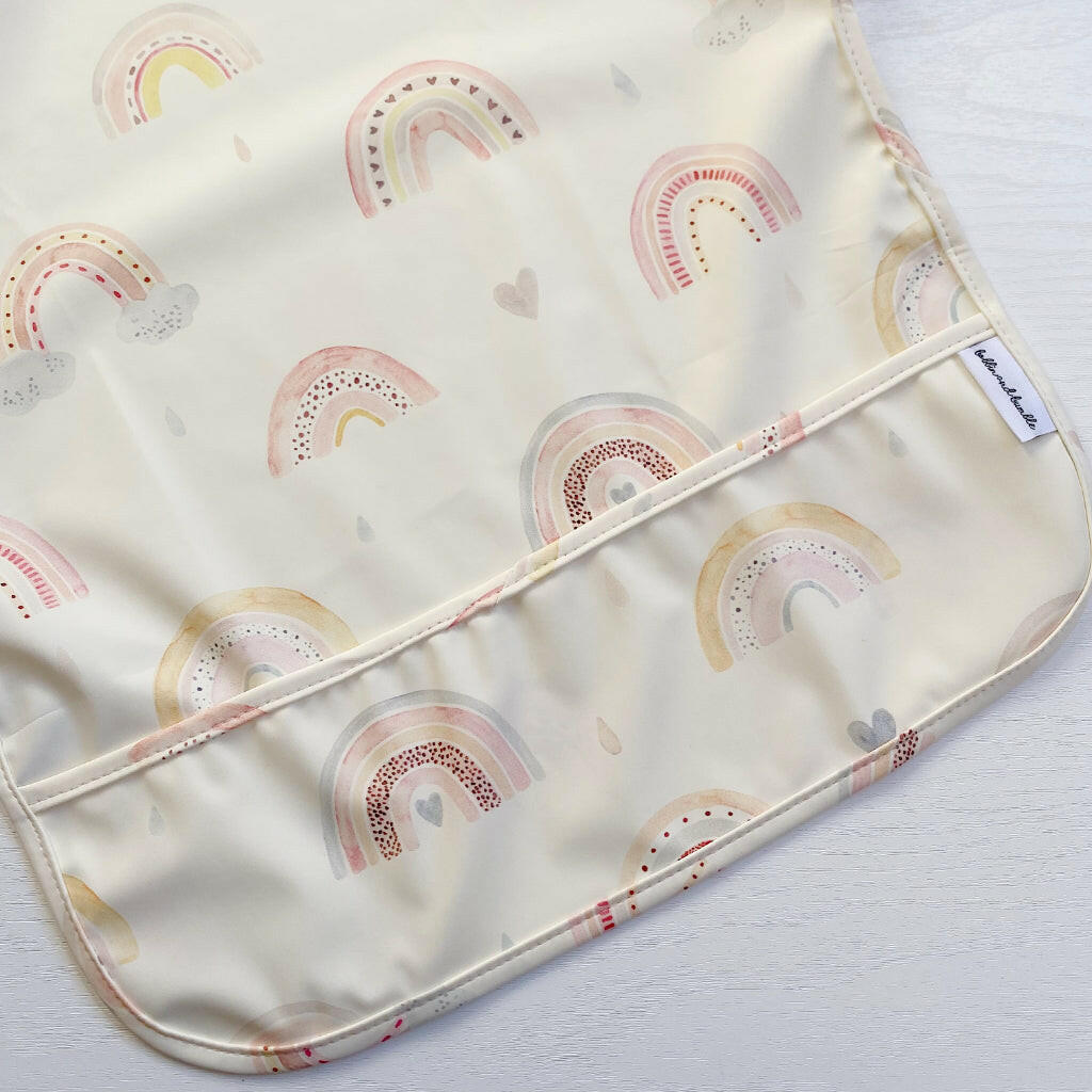 Long Sleeved Baby Bib - Rainbow print - Edie And I