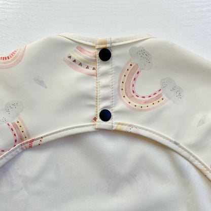 Long Sleeved Baby Bib - Rainbow print - Edie And I