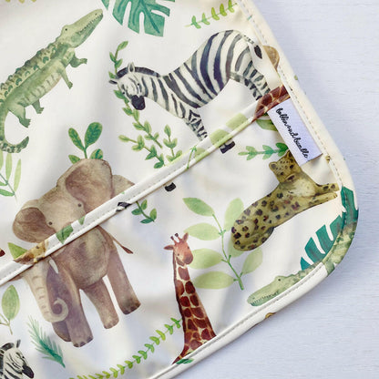 Long Sleeved Baby Bib - Safari Animals - Edie And I