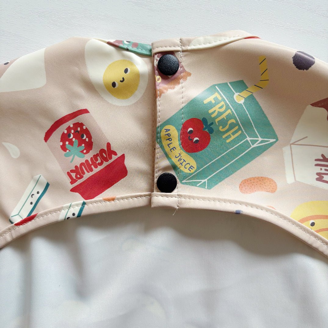 Long Sleeved Baby Bib - Snack Time - Edie And I