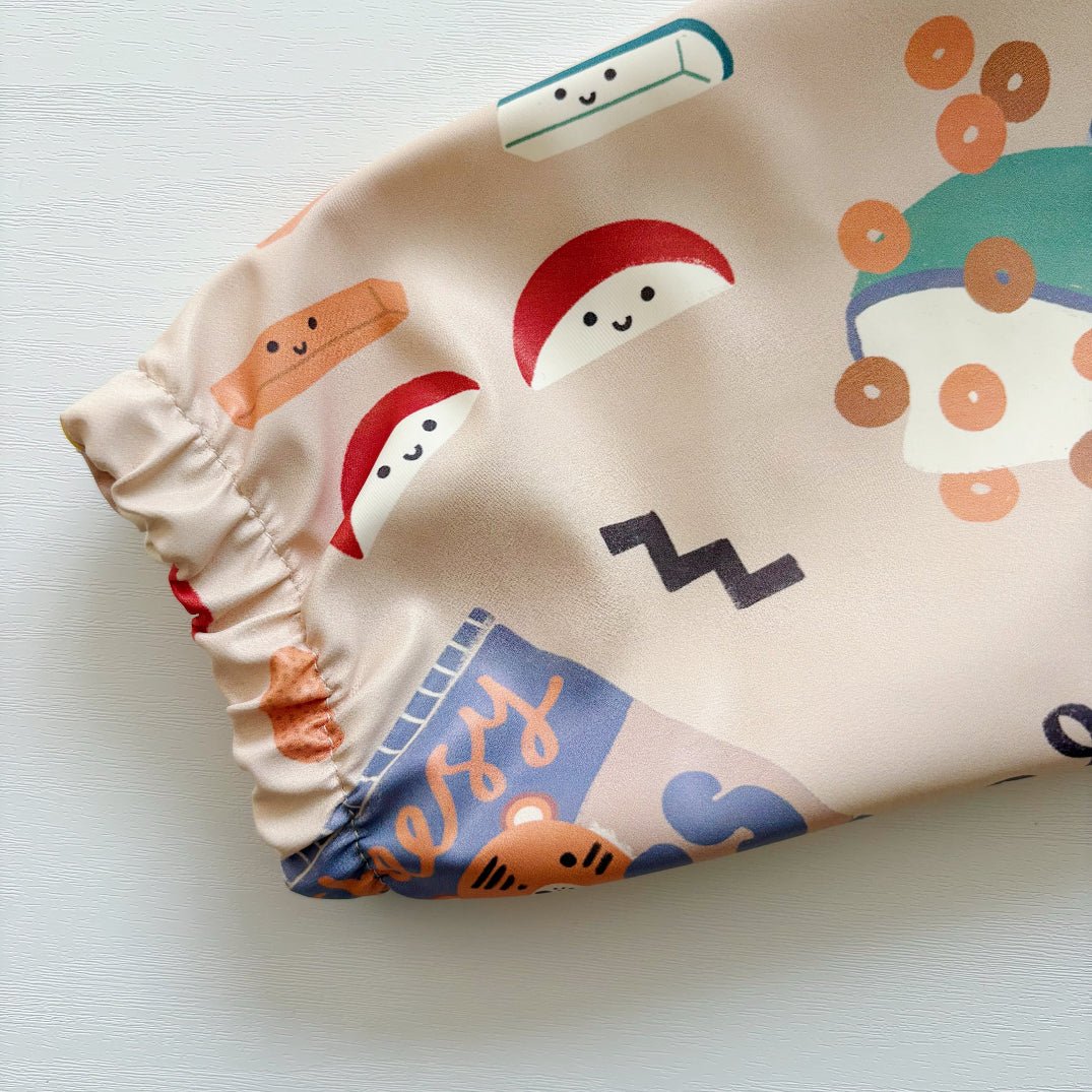 Long Sleeved Baby Bib - Snack Time - Edie And I