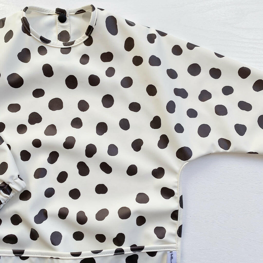Long Sleeved Baby Bib - Spotty print - Edie And I