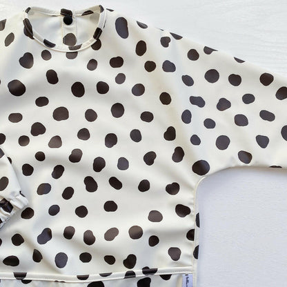 Long Sleeved Baby Bib - Spotty print - Edie And I