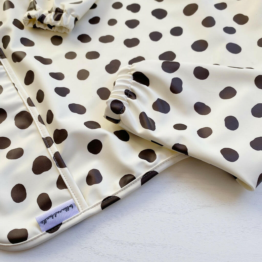 Long Sleeved Baby Bib - Spotty print - Edie And I