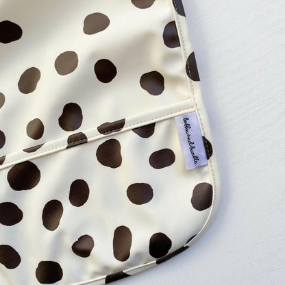 Long Sleeved Baby Bib - Spotty print - Edie And I