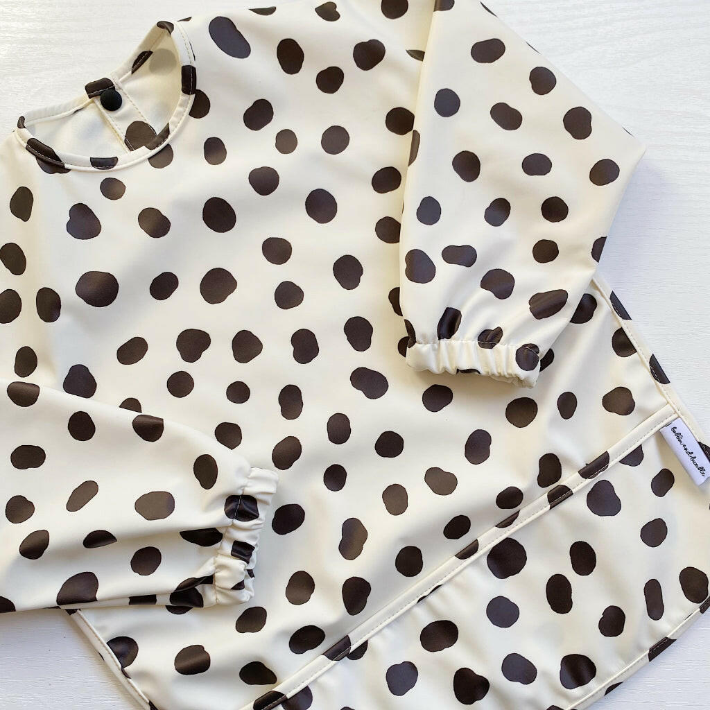 Long Sleeved Baby Bib - Spotty print - Edie And I