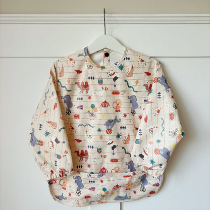 Long Sleeved Baby Bib - Vintage Circus - Edie And I