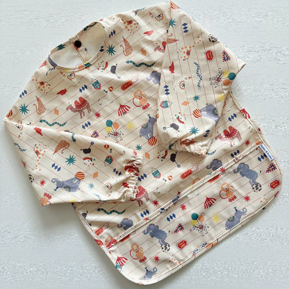 Long Sleeved Baby Bib - Vintage Circus - Edie And I