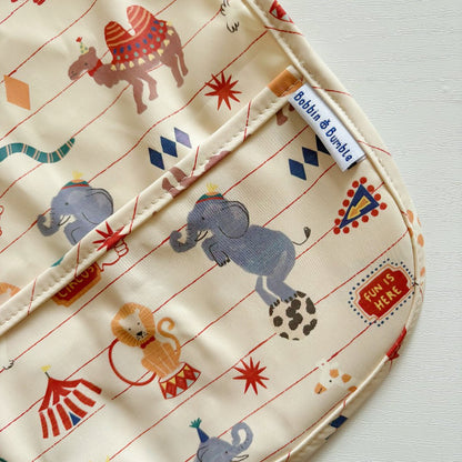 Long Sleeved Baby Bib - Vintage Circus - Edie And I