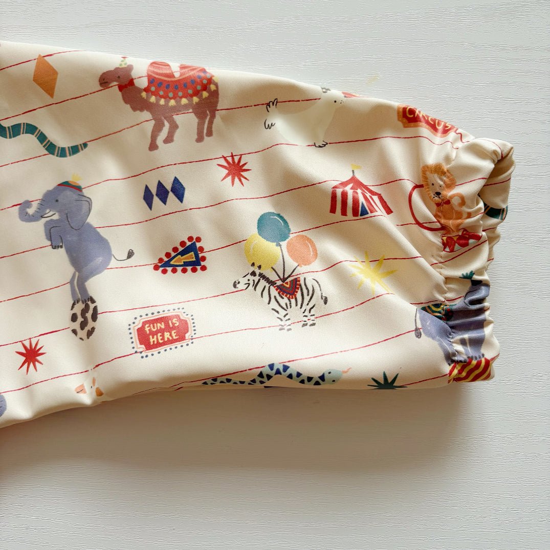Long Sleeved Baby Bib - Vintage Circus - Edie And I