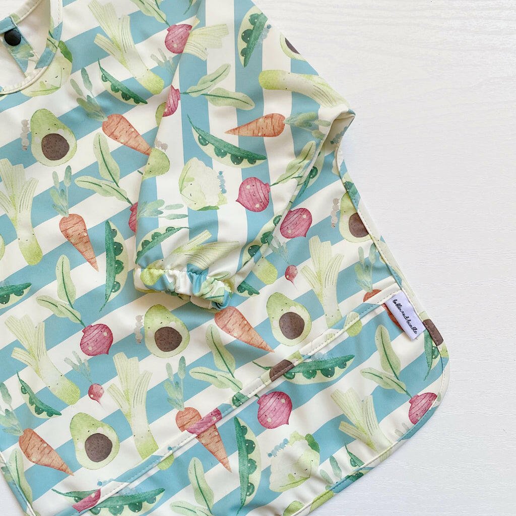 Long Sleeved Bib - Vegetable Garden - Edie And I