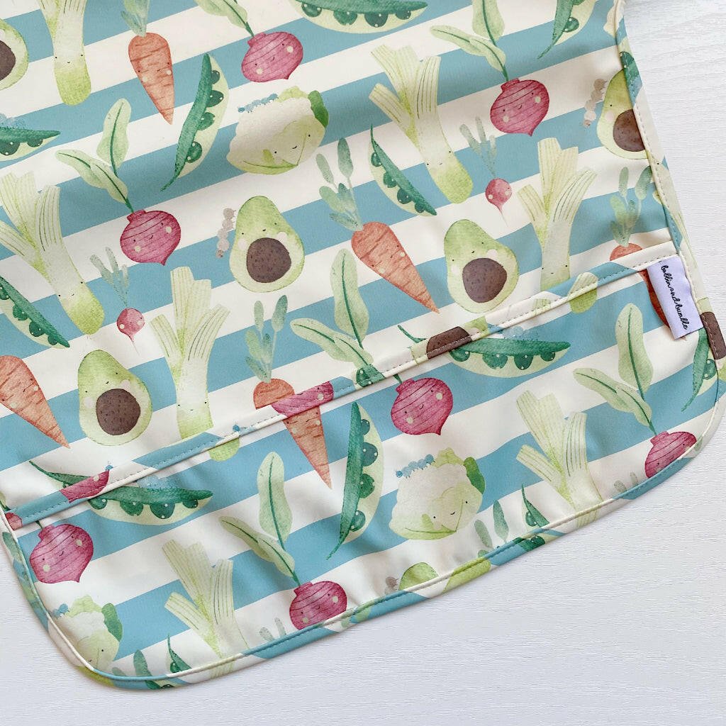 Long Sleeved Bib - Vegetable Garden - Edie And I