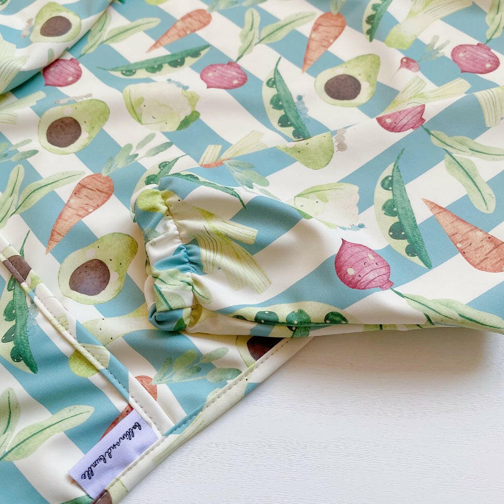 Long Sleeved Bib - Vegetable Garden - Edie And I