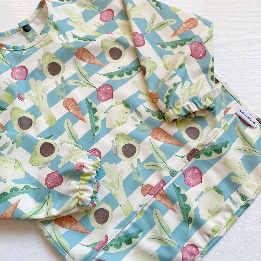 Long Sleeved Bib - Vegetable Garden - Edie And I