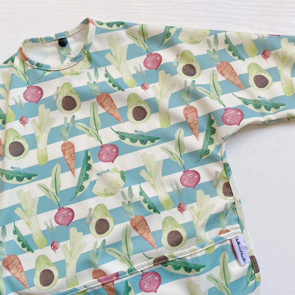 Long Sleeved Bib - Vegetable Garden - Edie And I