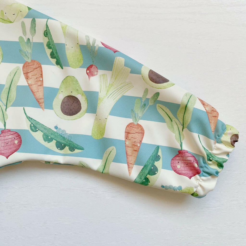 Long Sleeved Bib - Vegetable Garden - Edie And I