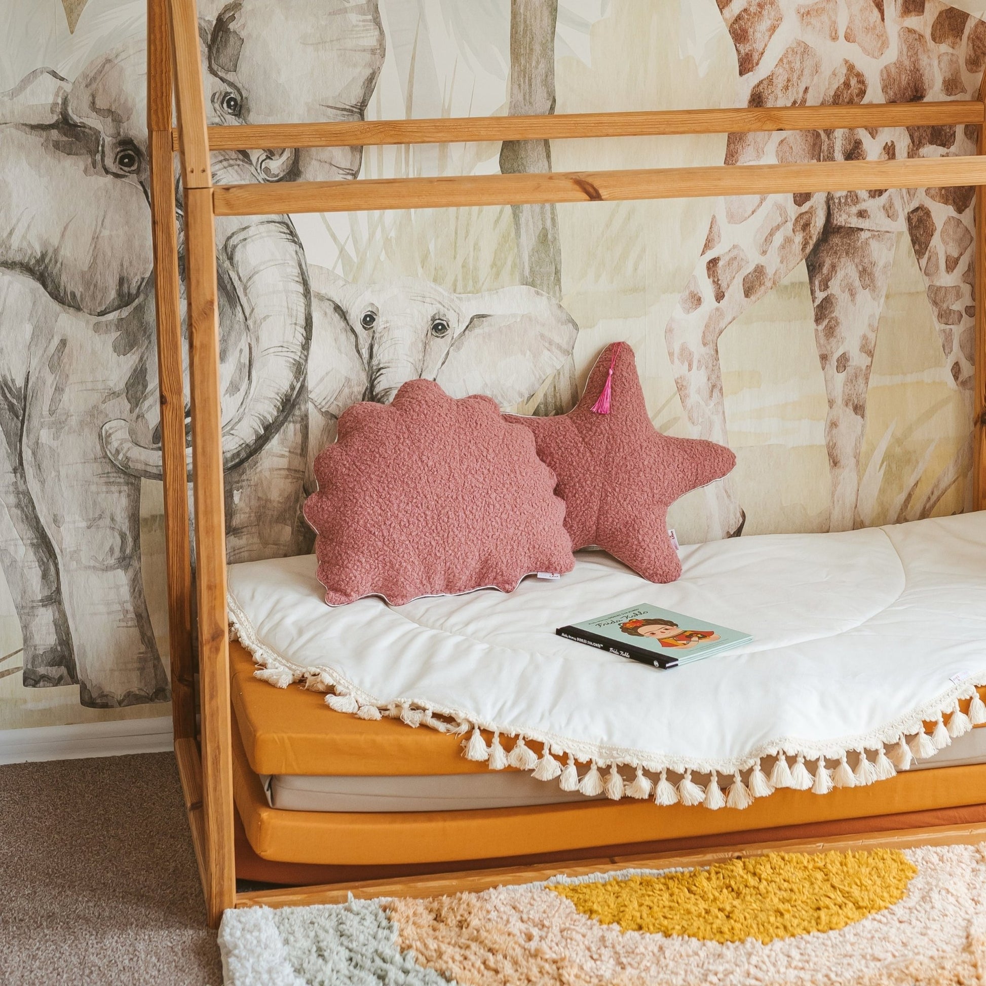 MINICAMP Boucle Seashell & Starfish Throw Pillows in Rose | PACK of 2 - Edie And I