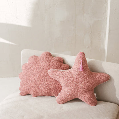 MINICAMP Boucle Seashell & Starfish Throw Pillows in Rose | PACK of 2 - Edie And I