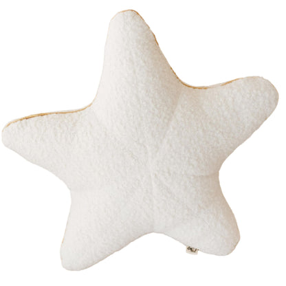 MINICAMP Ecru Boucle Starfish Cushion With Chic Golden Trim - Edie And I