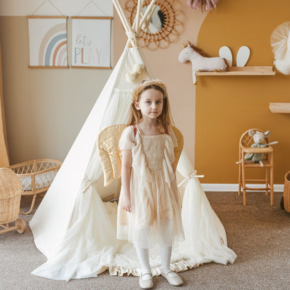 MINICAMP Fairy Kids Play Tent With Tulle in Ecru - Edie And I