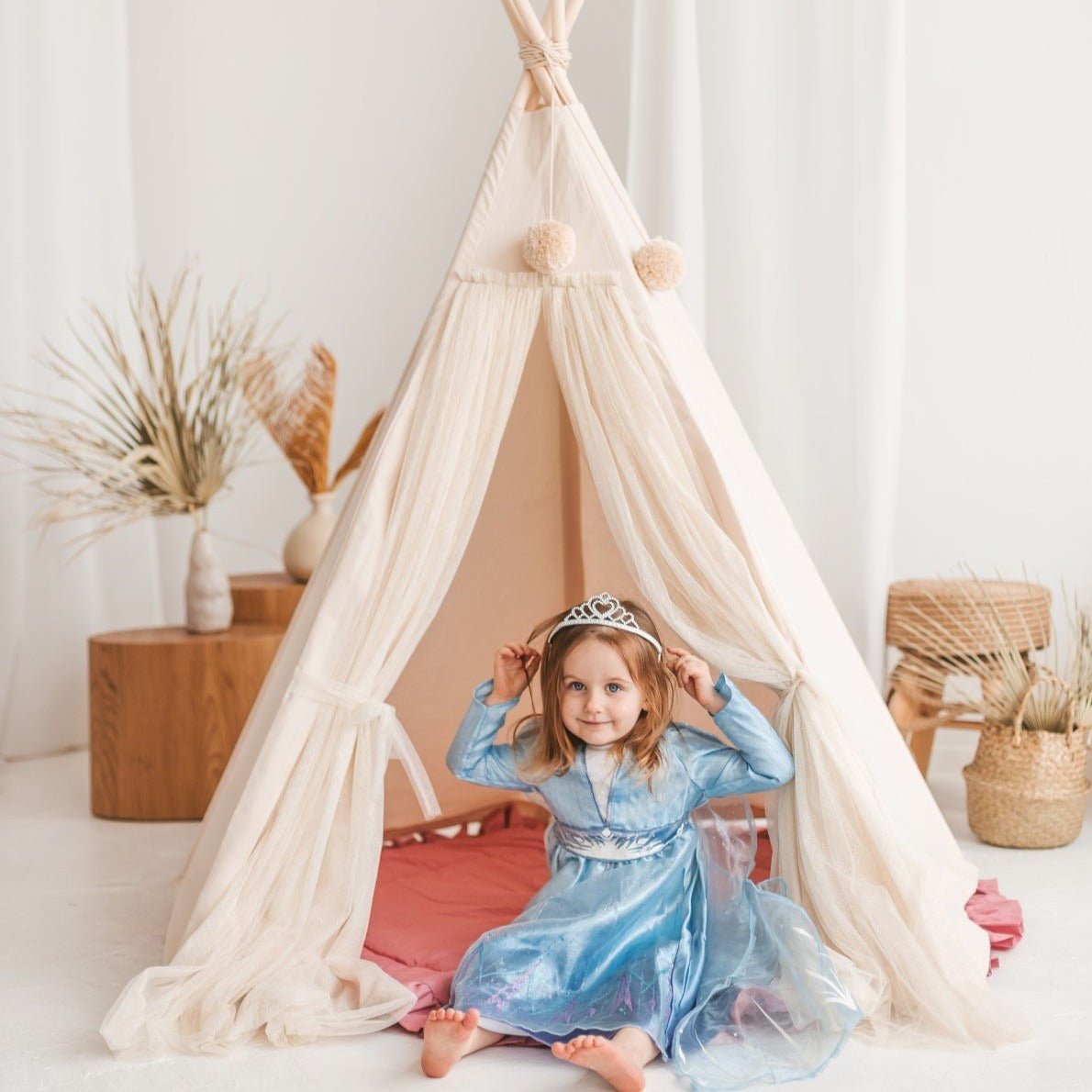 MINICAMP Fairy Kids Play Tent With Tulle in Ecru - Edie And I