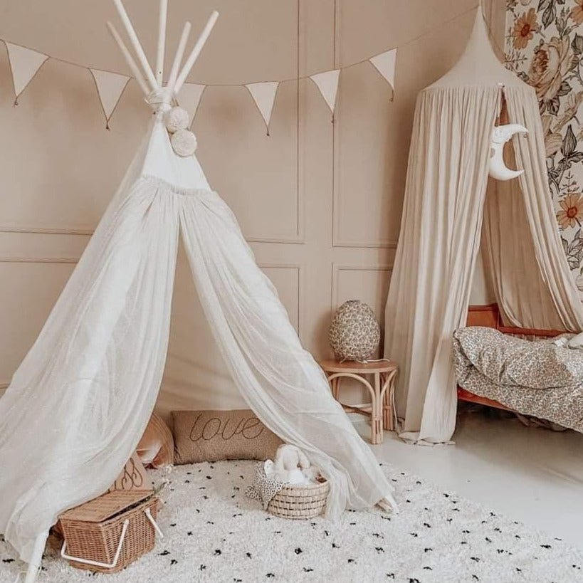 MINICAMP Fairy Kids Play Tent With Tulle in Ecru - Edie And I