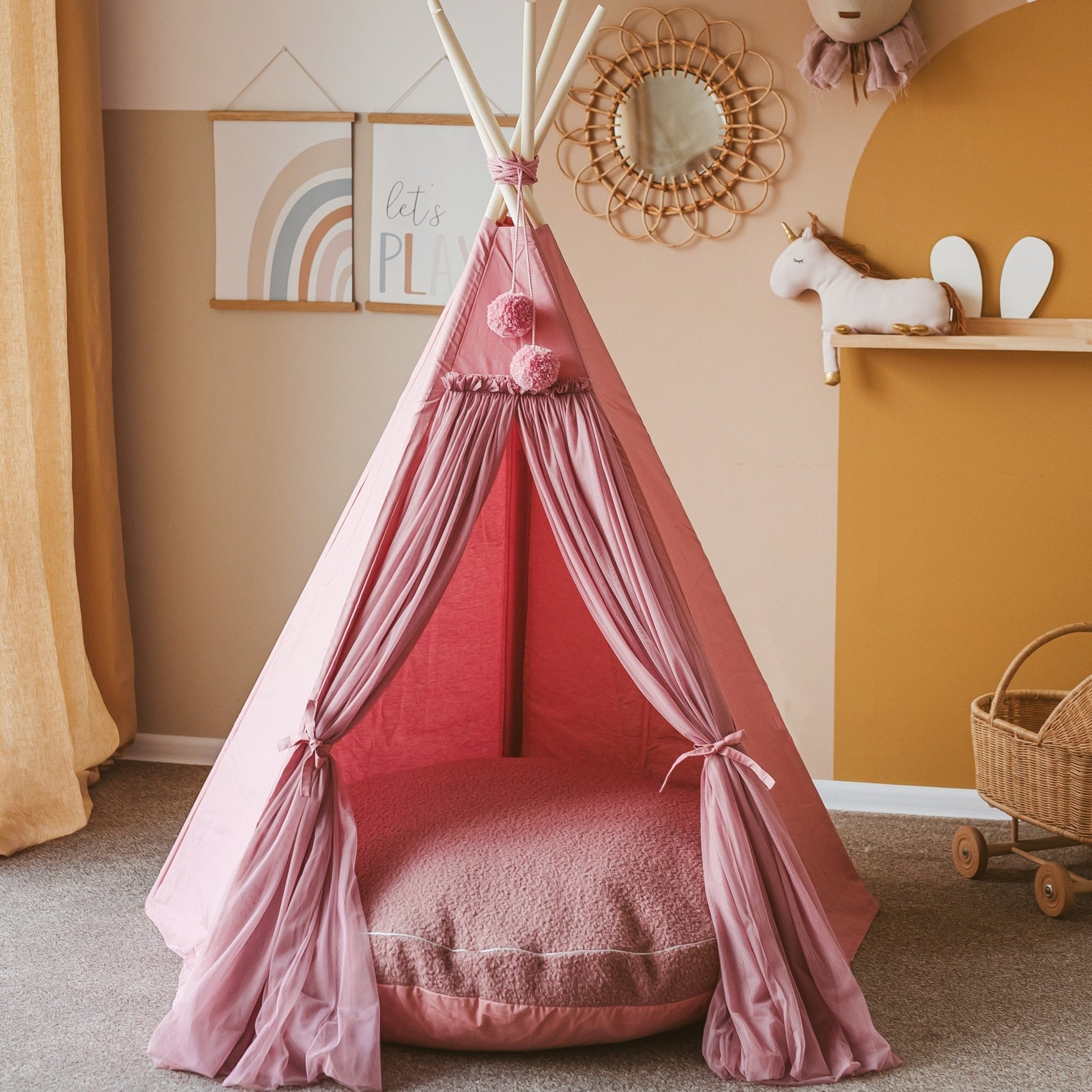 MINICAMP Fairy Kids Play Tent With Tulle in Rose - Edie And I