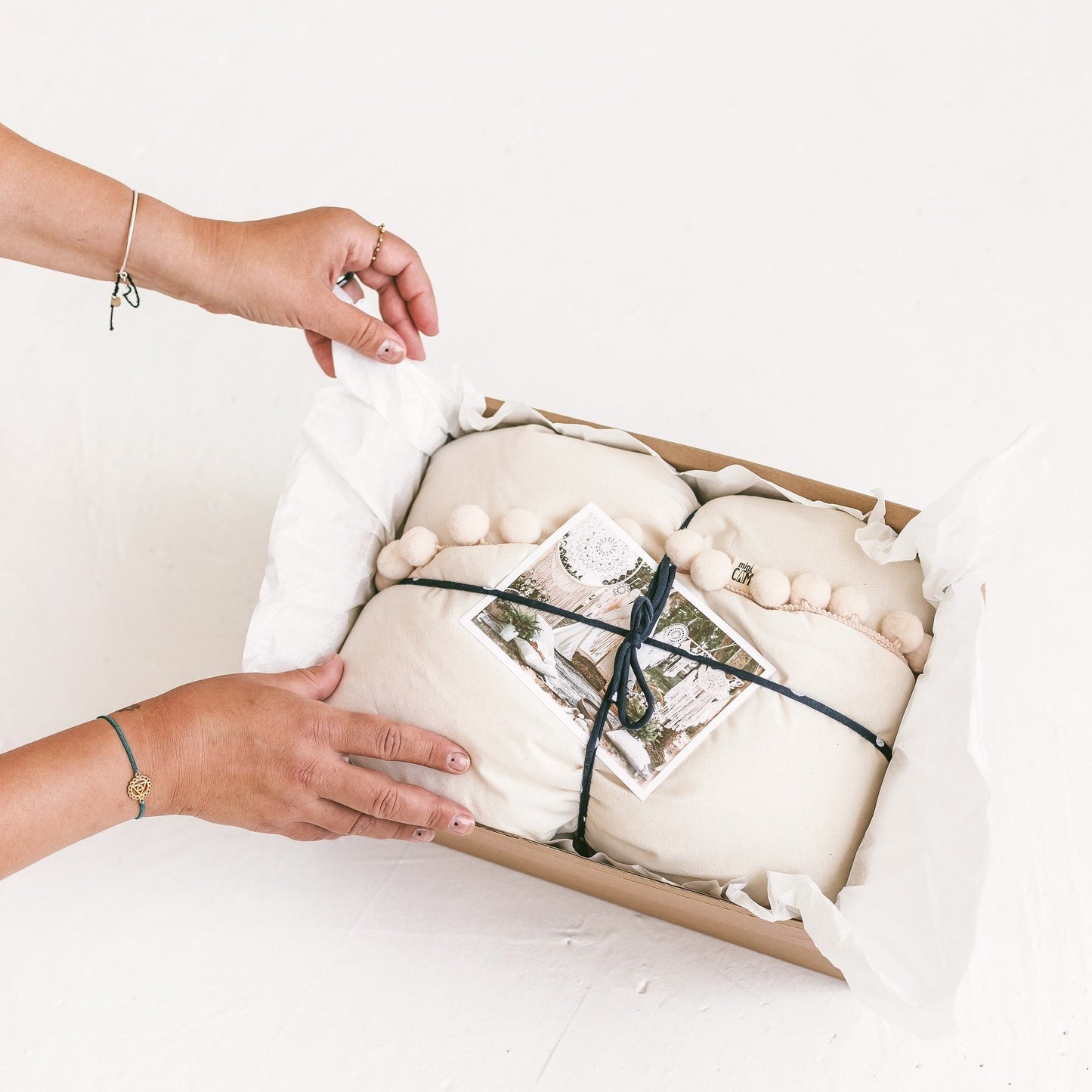 MINICAMP Kids Playmat With Pompom Border in Ecru - Edie And I