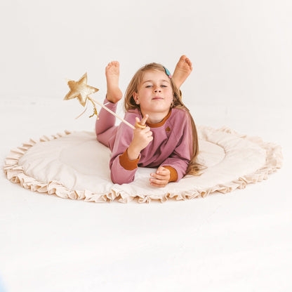 MINICAMP Kids Playmat With Ruffled Border in Ecru - Edie And I