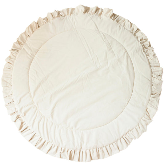 MINICAMP Kids Playmat With Ruffled Border in Ecru - Edie And I