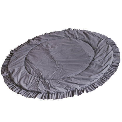 MINICAMP Kids Playmat With Ruffled Border in Grey - Edie And I