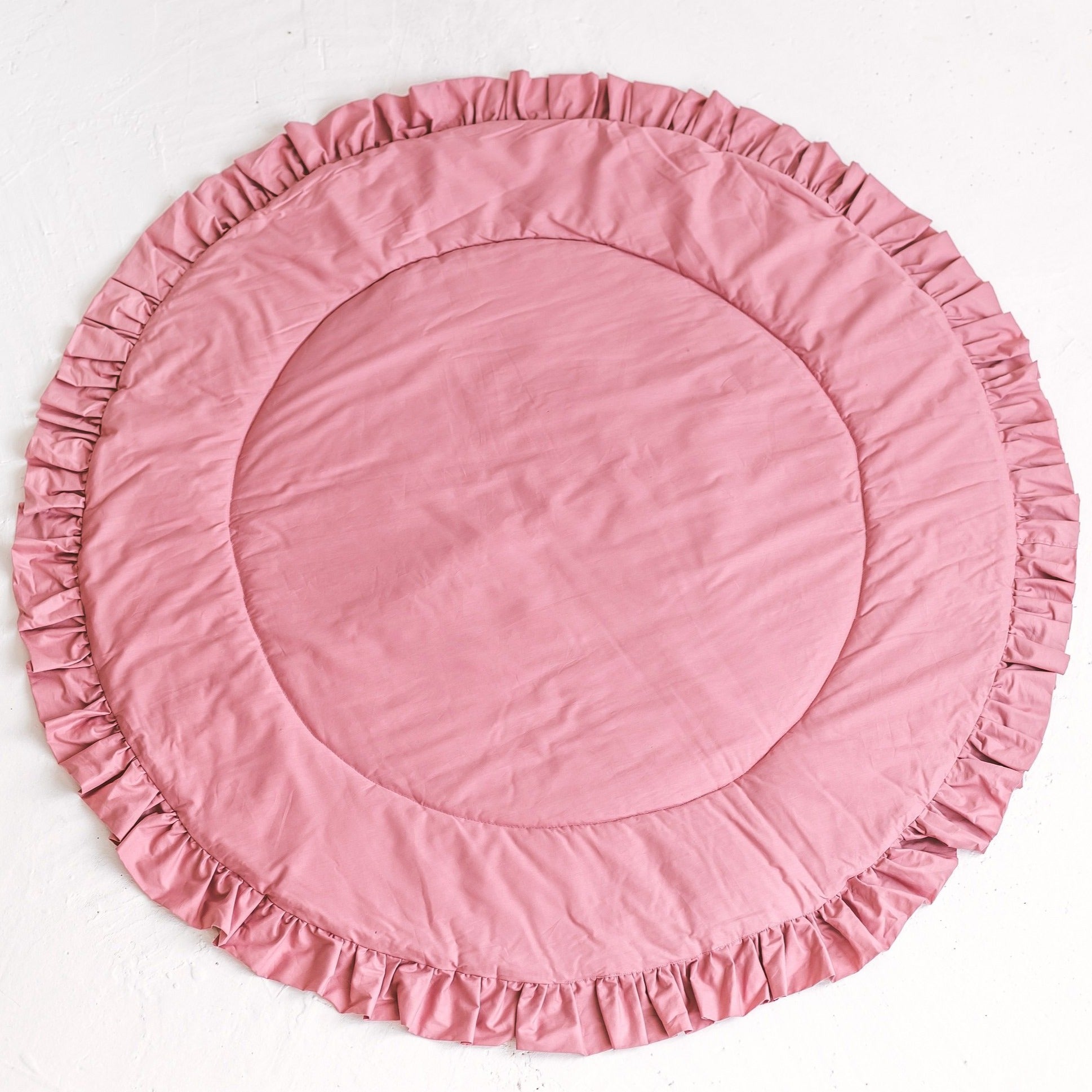 MINICAMP Kids Playmat With Ruffled Border in Rose - Edie And I