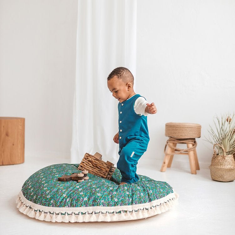 MINICAMP Large Floor Pillow for Kids, Reading Nook in Green - Edie And I