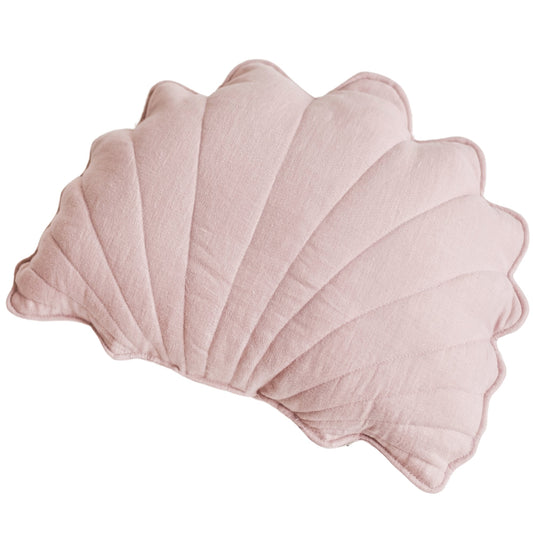 MINICAMP Linen Sea Shell Pillow – Pink Throw Pillow for Coastal & Beach Decor - Edie And I