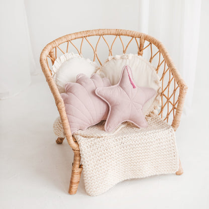 MINICAMP Linen Sea Shell Pillow – Pink Throw Pillow for Coastal & Beach Decor - Edie And I