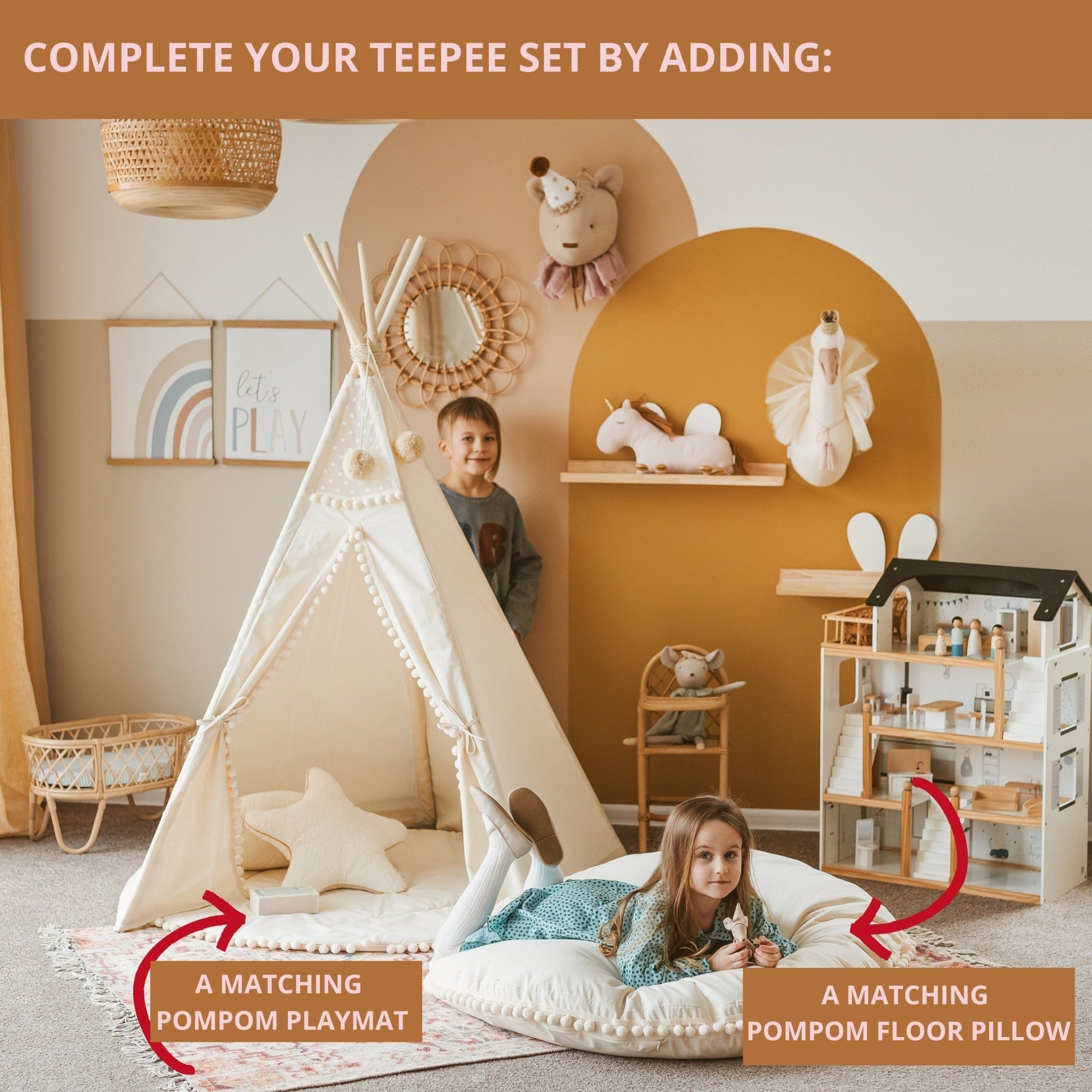 MINICAMP Original Play Tent With Pompoms - Edie And I