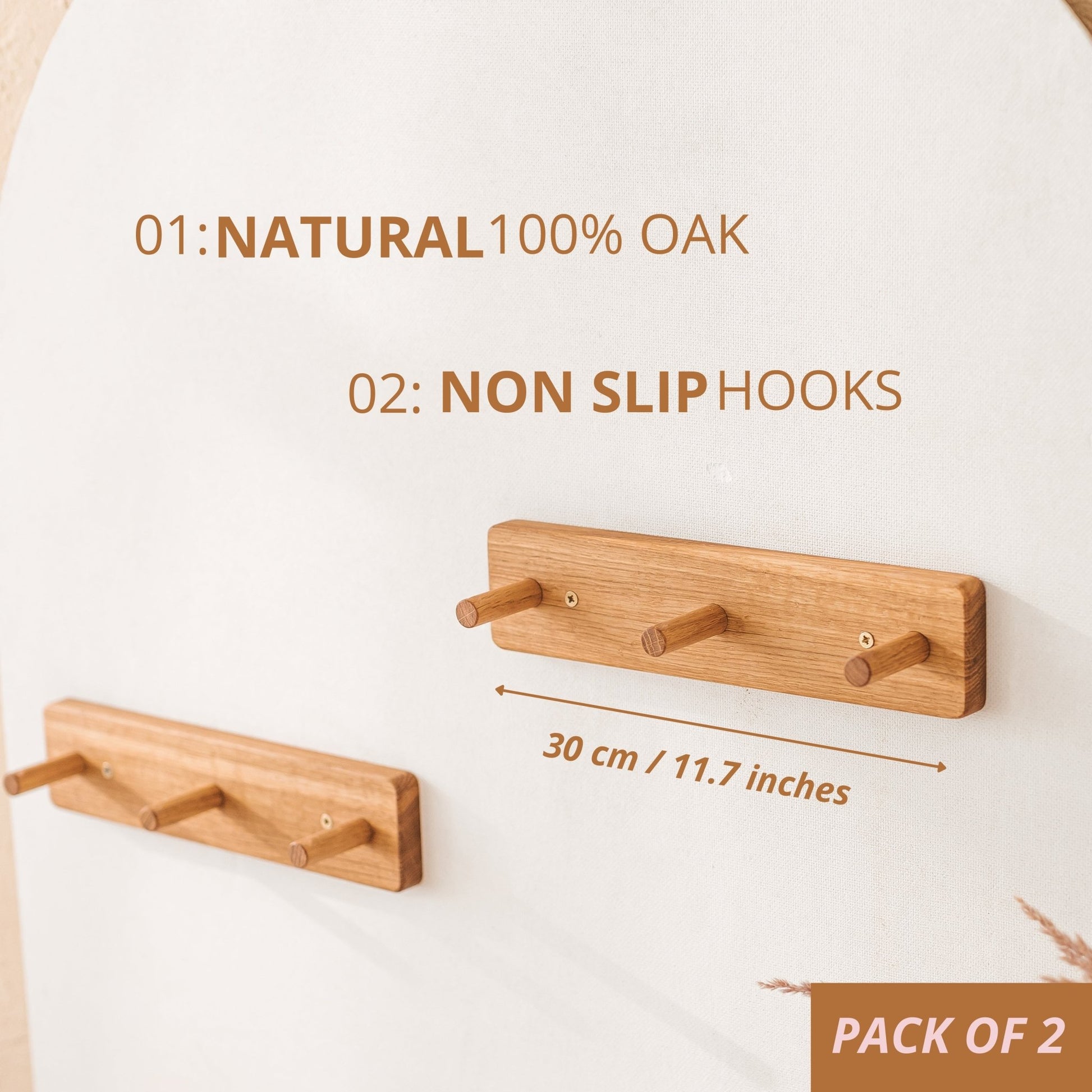 MINICAMP Solid Oak Peg Rail Hanger | PACK of 2 - Edie And I