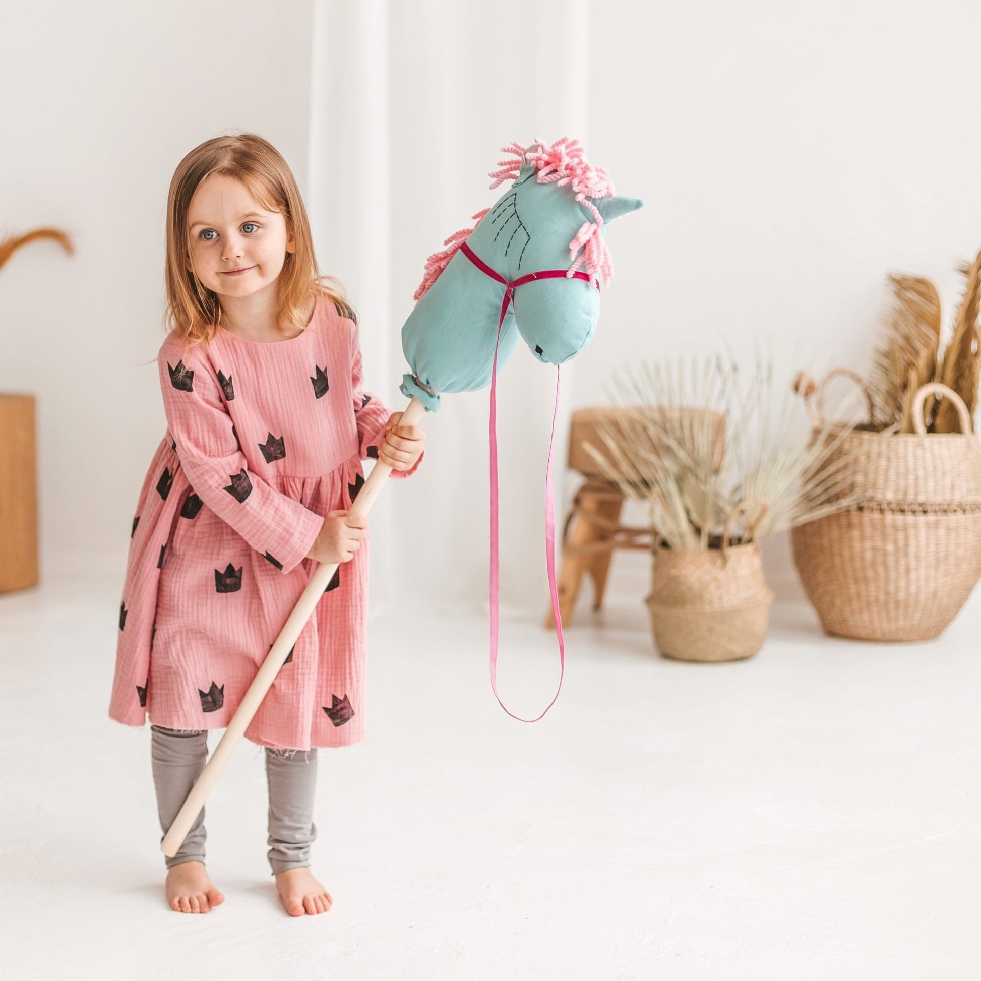 MINICAMP Unicorn Hobby Horse Stick Toy in Turquoise - Edie And I