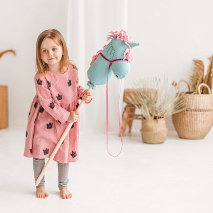 MINICAMP Unicorn Hobby Horse Stick Toy in Turquoise - Edie And I
