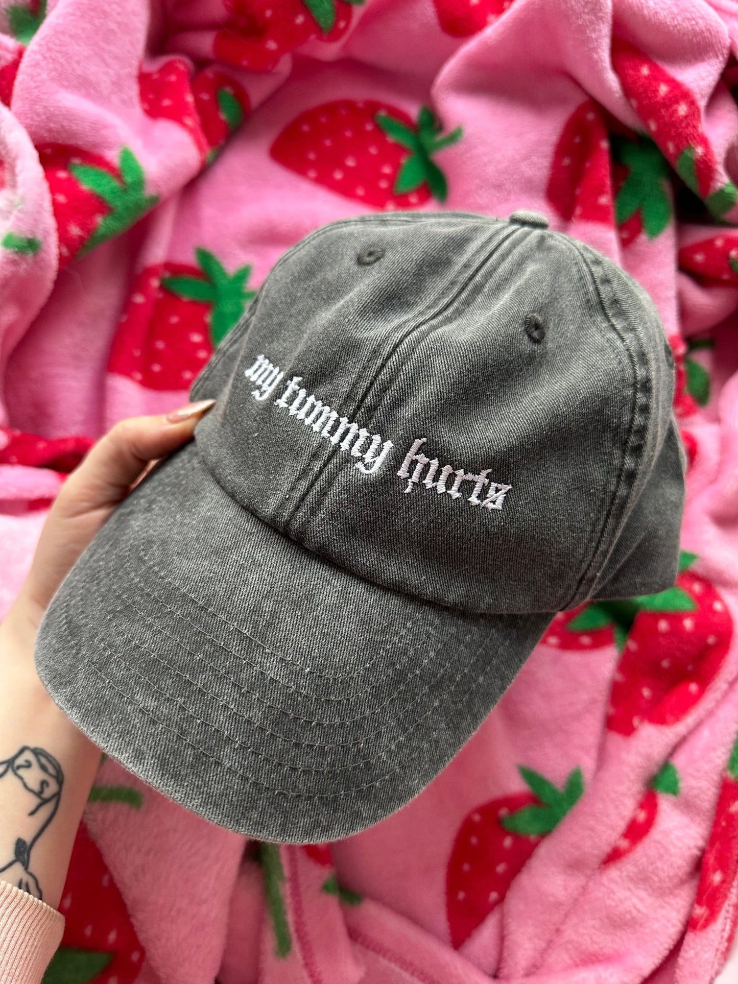 My Tummy Hurts embroidered baseball cap - Edie And I
